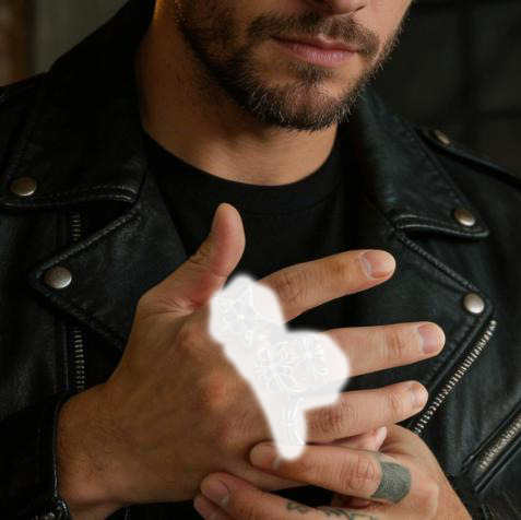 European and American Hip-Hop Exaggerated Five-Pointed Star Ring for Men, Trendy Fashion Niche Floral Cross Ring, Cross-Border Men's Jewelry