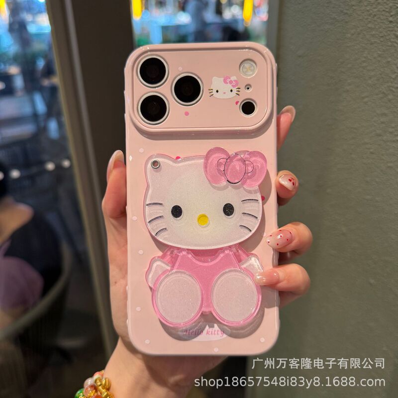 Side Heart-Shaped Case Suitable for Apple 18Pro 17Promax Kt Mirror 16 15 13 Full Cover 12 Phone Case