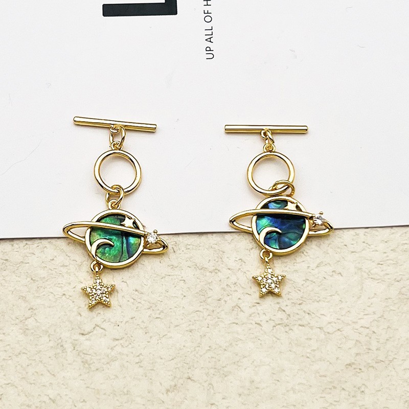 Star, Heart Shape, Butterfly Pattern Plating Design 1 Piece Copper Abalone Shell Star Heart Shape Butterfly Pendant