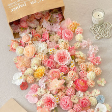 3-10cm仿真花朵混搭材料包diy花头手作簪花头饰花环裙撑装饰批发