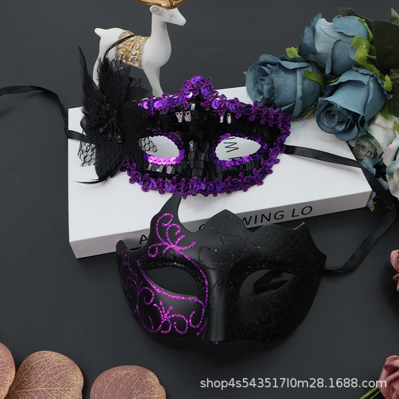 Tronos transfronterizos Amazon venta caliente máscara de fiesta de disfraces traje de moda pintura de media cara máscara de fiesta de carnaval