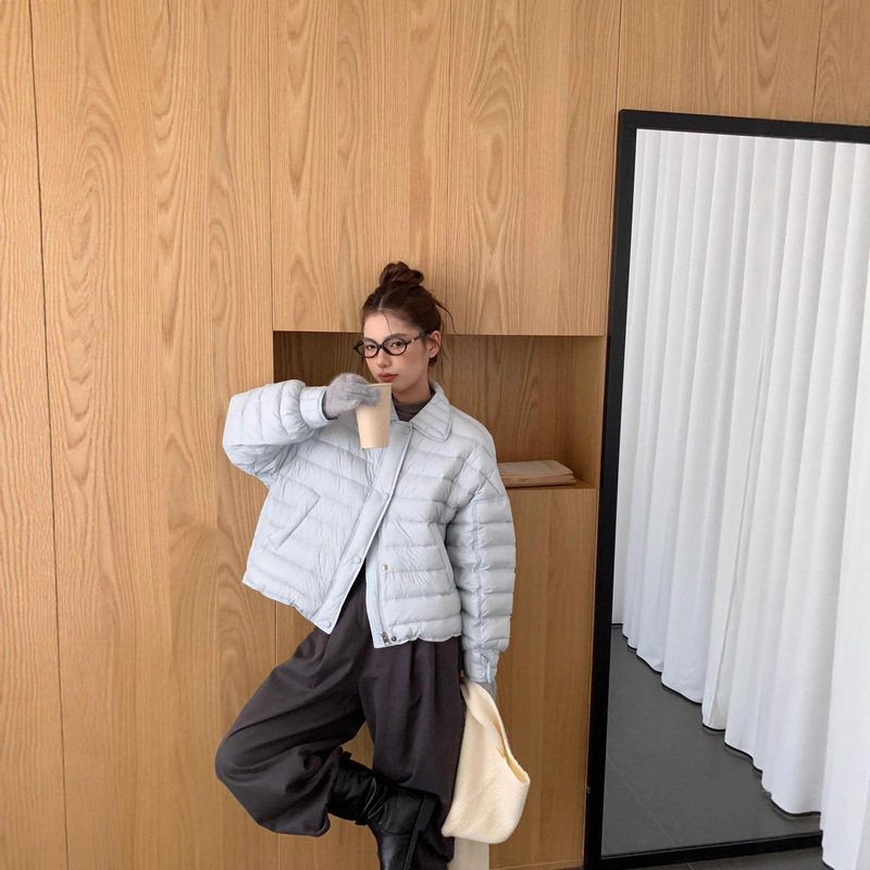Down Jacket for Women 2025 Korean Style Candy Color 90 White Duck down Short Bread Jacket for Small People Loose Warm Jacket