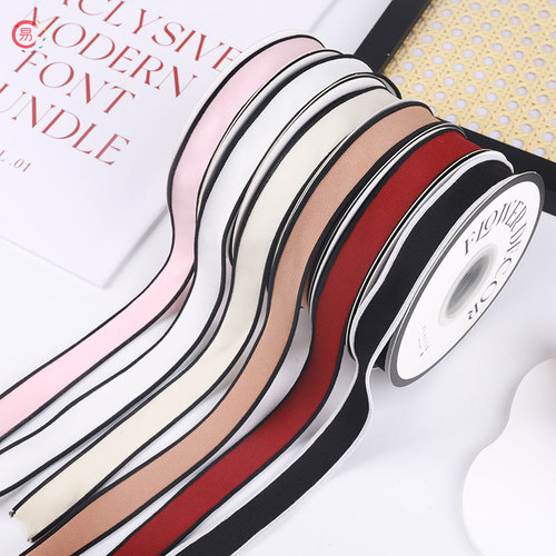 Charm Black and White Striped Simple Fabric Ribbon Rose Fresh Flower Gift Box Packaging Bow Flower Art Ribbon Tie DIY Handmade