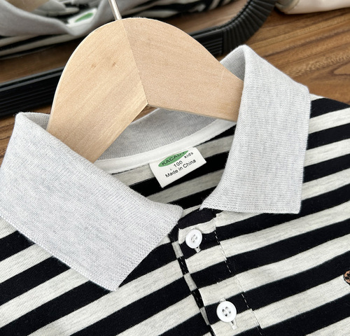 2024 summer children's clothing boys children's elastic mesh breathable middle children short-sleeved T-shirt tops polo shirt wholesale