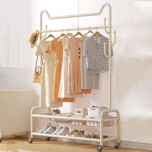 zsr cat ears floor-standing clothes hanger thickened coat rack bedroom removable household clothes drying rack simple clothes