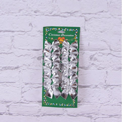 Navidad decoraciones 5,5 cm oro y plata paño rojo bowknot (12 Navidad bowknot Navidad necesidades diarias