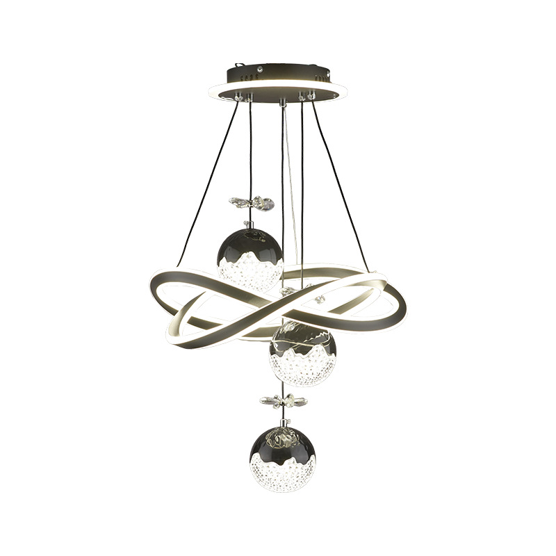 Nueva lámpara de cristal de lujo ligero lámpara led negra lámpara de comedor para el hogar de interior lámpara de dormitorio lámpara de estudio fábrica