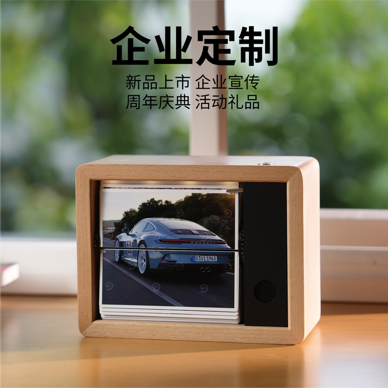 電動ページめくりフォトアルバム、家族カップル、親子ペット写真、カスタマイズされた無垢材ブナ材ギフトフリップ写真装飾品|undefined