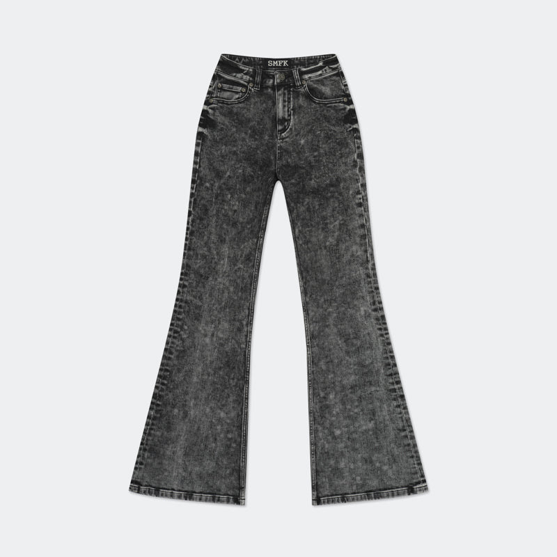 SMFKMIRAGE 팬텀 눈송이 꽃 무늬 청바지 스트레치 빈티지 스파이스 바지