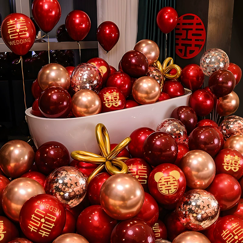 Balloon, layout, decorations, double-layer red jewelry