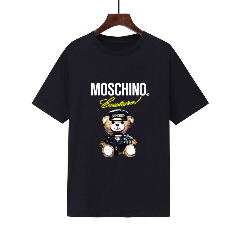 Cross-border Cotton Short-sleeved MOSCHINO Moschino 2024 Summer New Big Bear Cartoon Short-sleeved T-shirt for Men and Women Cross-border Cotton Short-sleeved MOSCHINO Moschino 2024 Summer New Big Bear Cartoon Short-sleeved T-shirt for Men and Women