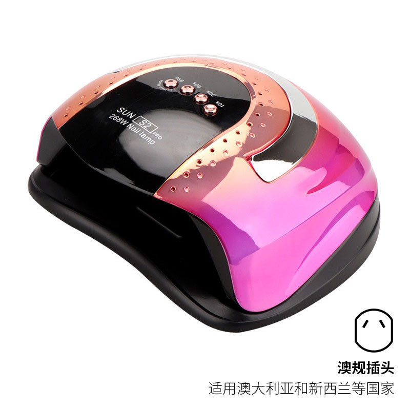 Nuevo modelo con mango, lámpara inteligente para uñas de 268W de alta potencia para fototerapia, lámpara de curado para salón de uñas de secado rápido para gel de esmalte de uñas transfronterizo.