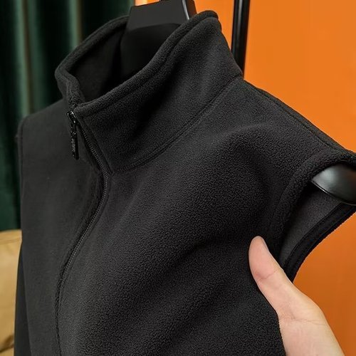 Men's Fleece Vest, Casual Men's Back Vest, Kanjian Style, Spring and Autumn Fleece Warm Jacket, Japanese Style