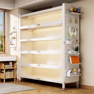 Steel Bookcase with Door, Children's Bookshelf, Dust-Proof Storage Cabinet, Living Room Display Cabinet, Iron Bedroom Storage Rack, Storage Cabinet