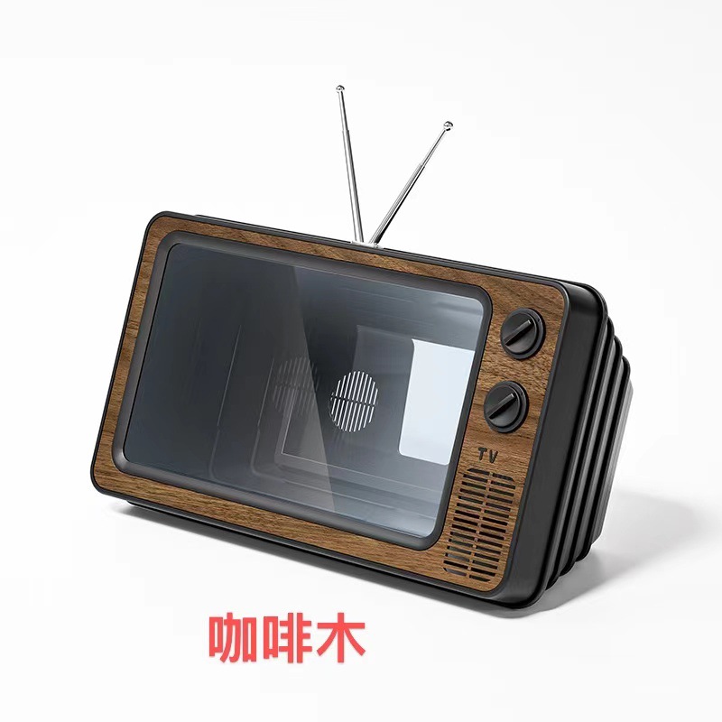 Soporte para teléfono móvil de escritorio con luz azul, amplificador de pantalla de teléfono móvil retro creativo para TV, soporte para drama de TV para estudiantes