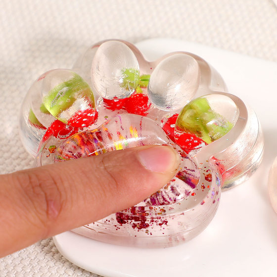 Little Red Book Cat's Claw Pinch Le Jelly Wax Strawberry Decompression Jelly Gel Decompression Cute Cat's Claw Ice Cube Pinch Le