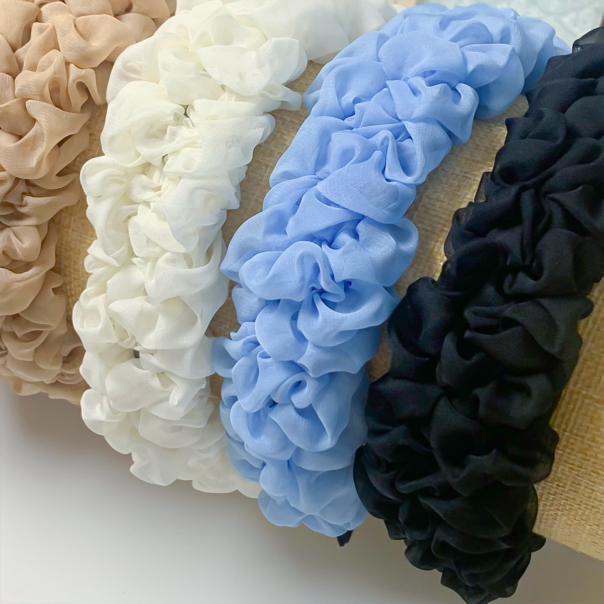 Serre-tête plissé en maille style mode accessoire cheveux_voghion.com