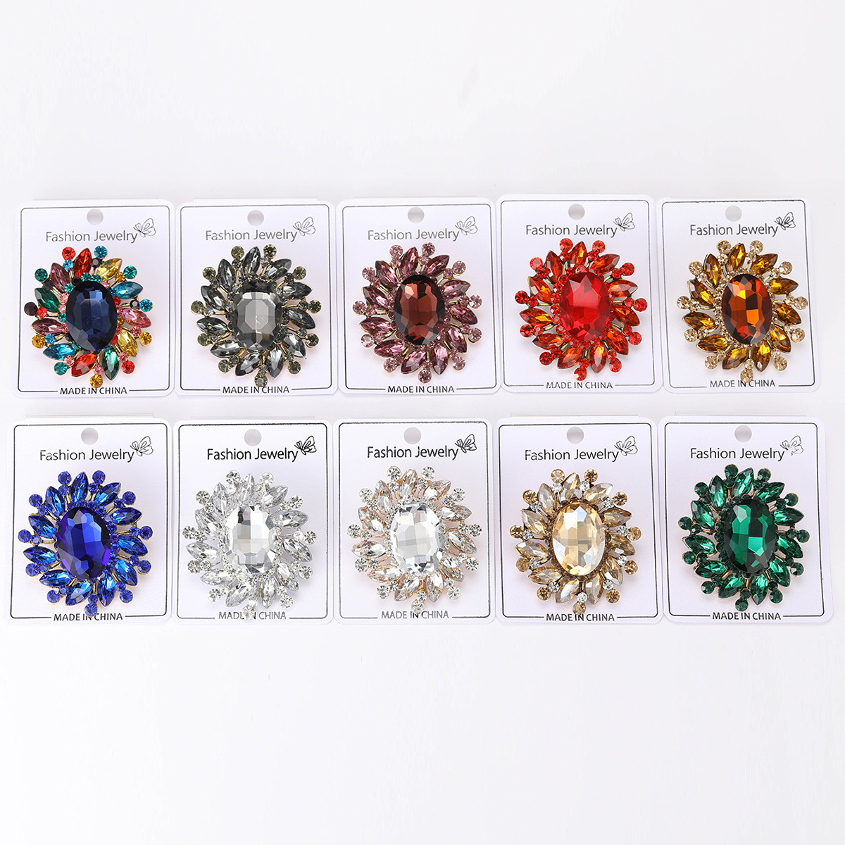 30g Weight Glass Inlay Material Brooches Classification Holiday Occasion Alloy Material Flower Pattern Women's Gender Inlay Design Simple Style Style Simple Style Pin Flower Alloy Inlay Glass Women's Brooches 1