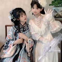 新しいQinghan女性とフランス留学の女の子の親友のスーパーフェアリードレスの個人的なアート写真