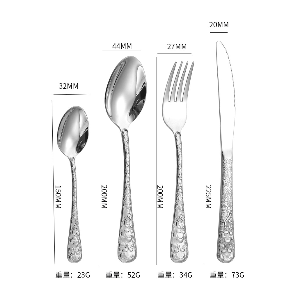 Cuchillo de acero inoxidable transfronterizo de alta calidad cucharas de postre cucharas de hotel cubiertos de carne de restaurante occidental de alta calidad se siente el viento