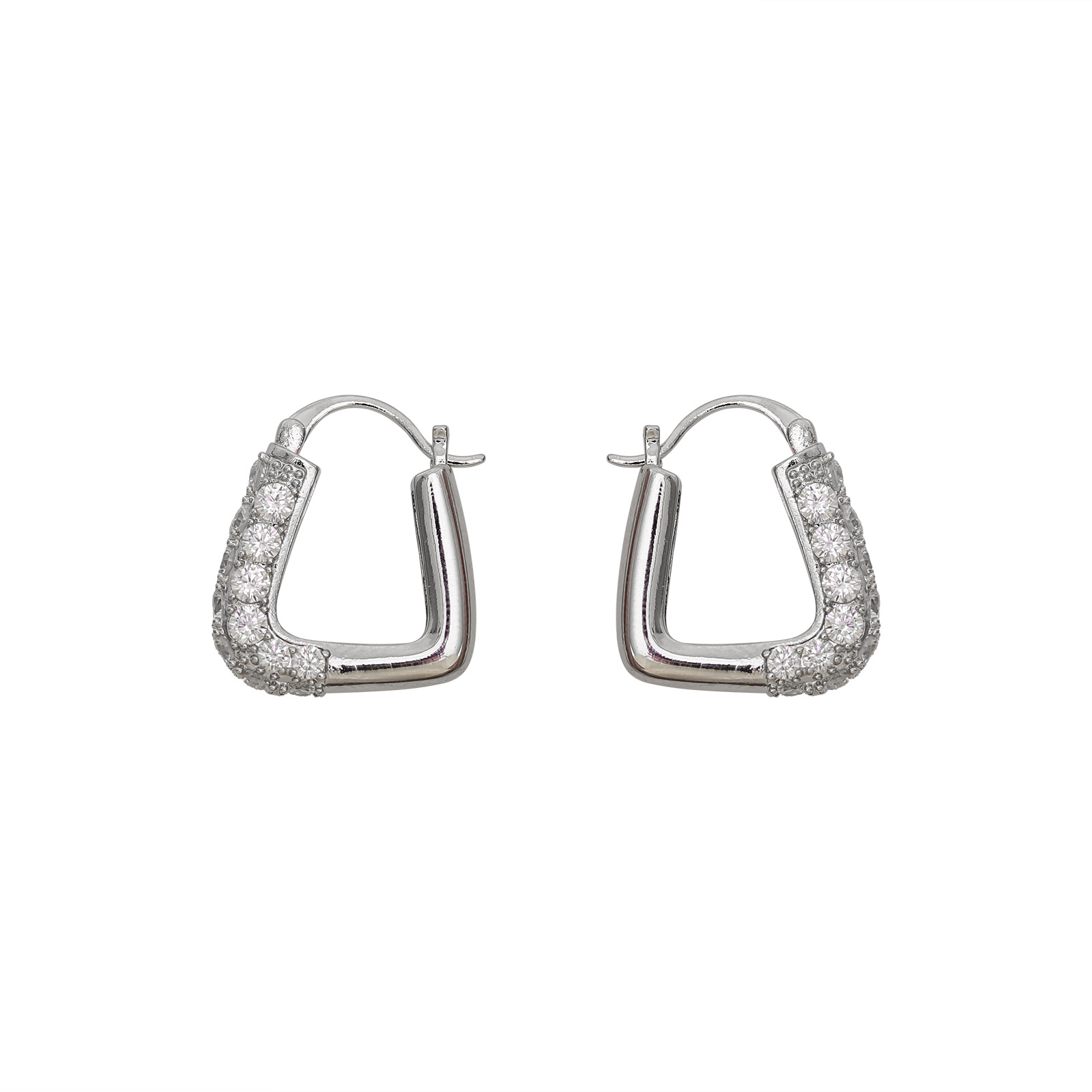Annie Benny pendientes franceses en forma de U oro real galvanizado geometría de herradura de caballo nicho de diseño simple de orejas de viaje