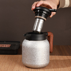 保温ポット軽チタンアルカリ水筒ハンドル付きコーヒーポット家庭用茶水分離退屈ポット煮込みティーポット保温カップ退屈