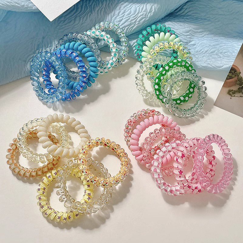 Dolce color cable telefónico cabello anillo de cabello cuerda de cabello mujer simple sin marcas cuerda de cabello no daña el cabello banda de goma cubierta de cabello