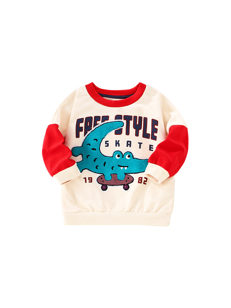 Mlawee Child Sweater Otoño Invierno Nuevo estilo europeo y americano niños de mediano tamaño cuello redondo manga larga guapo imprimido ropa superior para niños