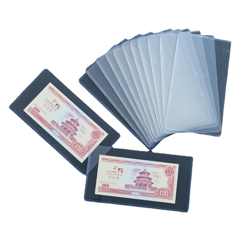 Cubierta de goma dura de PVC engrosada cubierta protectora de billetes conmemorativos dólar papel dinero sello colección moneda titular plástico transparente clip duro
