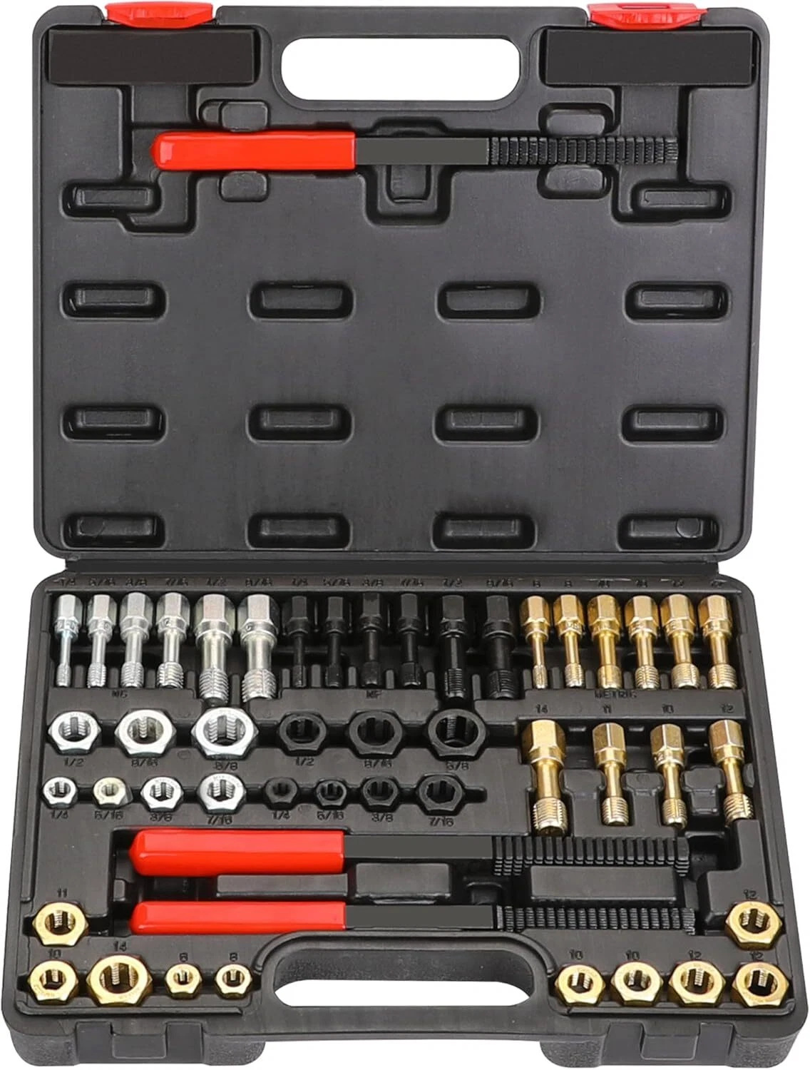 49-Piece Set of Thread Repair Tools, Damaged Thread Cleaning Tools, Tap and Die Repair Tools