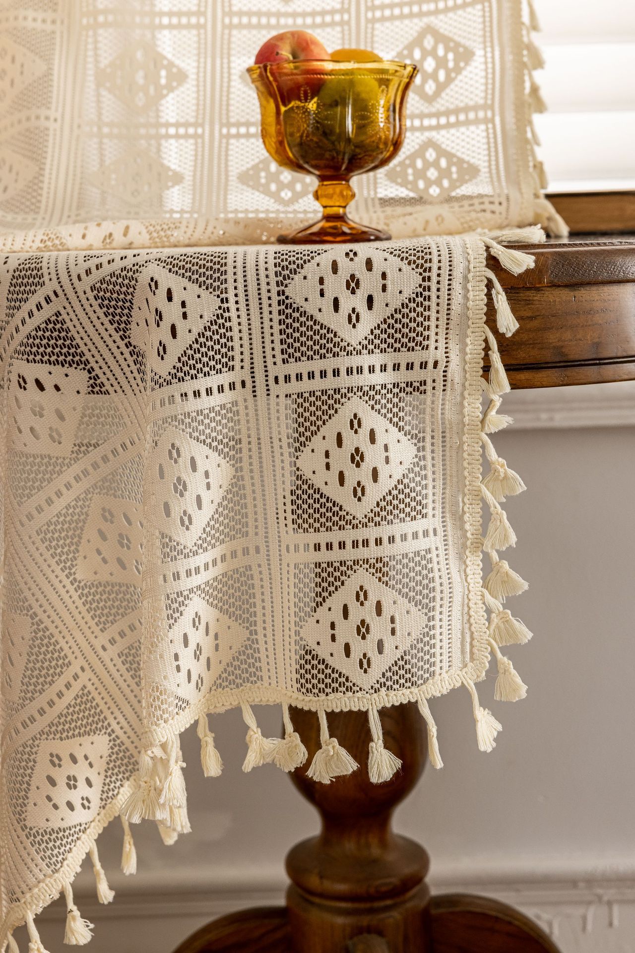 Lace Sheer Curtains Bohemian Window Fabric For Home Decoration_voghion.com