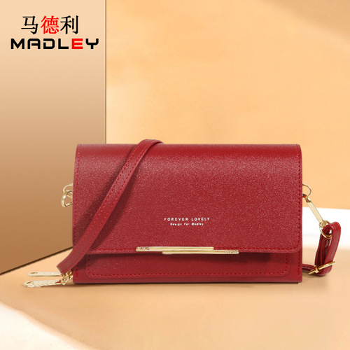 MADLEY New Women's Phone Bag Wallet Korean Style Large Capacity Shoulder Bag Long Handbag Coin Purse