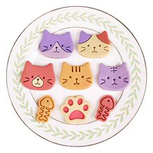 萌趣小猫卡通饼干模具喵星人头像造型DIY手工翻糖烘焙咖啡香牌