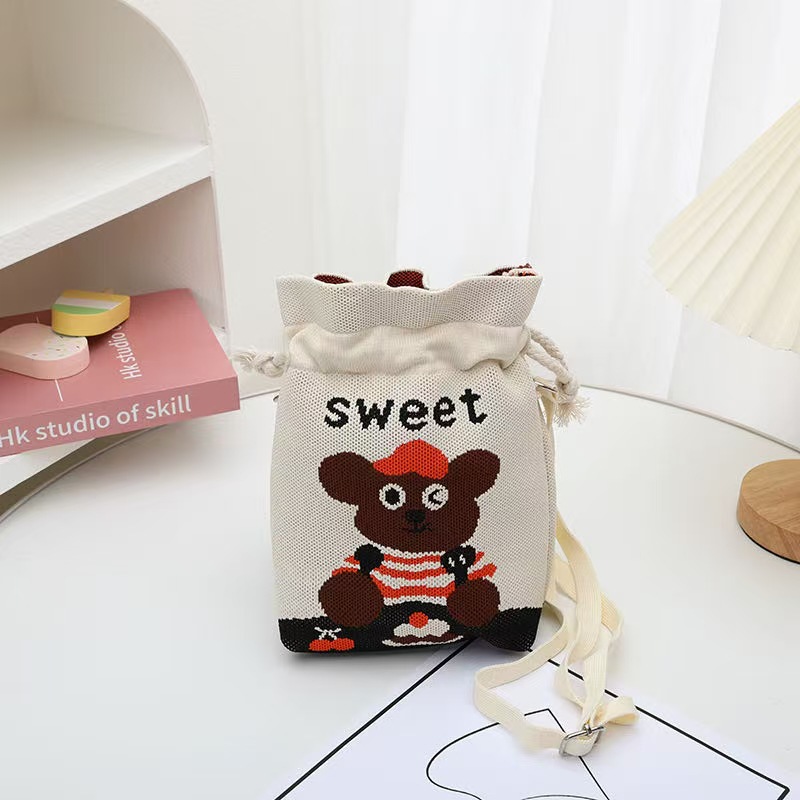 Damen Umhängetasche Mit Cartoon Mustern Gestrickte Handytasche_voghion.com