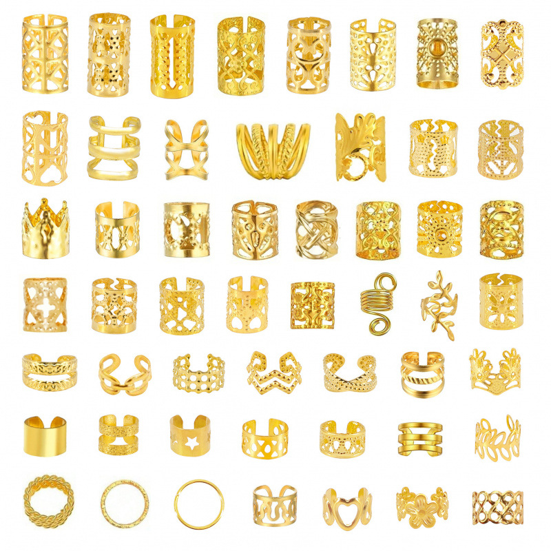 Hip hop trenzas joyas anillo perrucas africanas trenzas trenzas perrucas trenzas metal transfronterizas diy trenzas perrucas