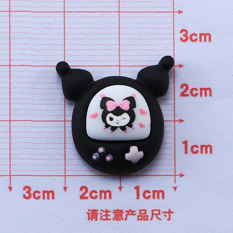 Negro y púrpura serie de dibujos animados paquete material DIY pegamento crema teléfono móvil Shell accesorios la joyería resina hecha a mano horquilla