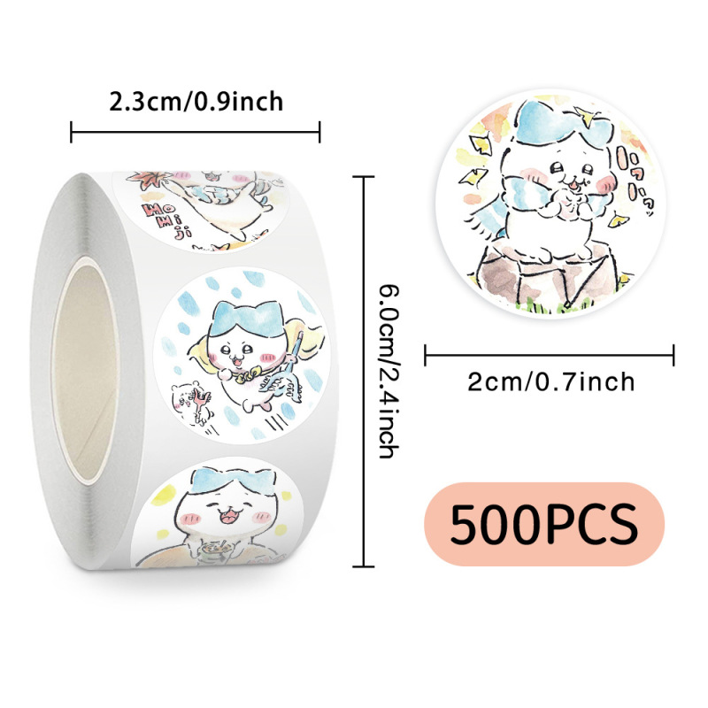 500贴/卷Chiikawa卷卷贴奖励贴纸装饰吉他水杯手账封口贴胶带批发|undefined