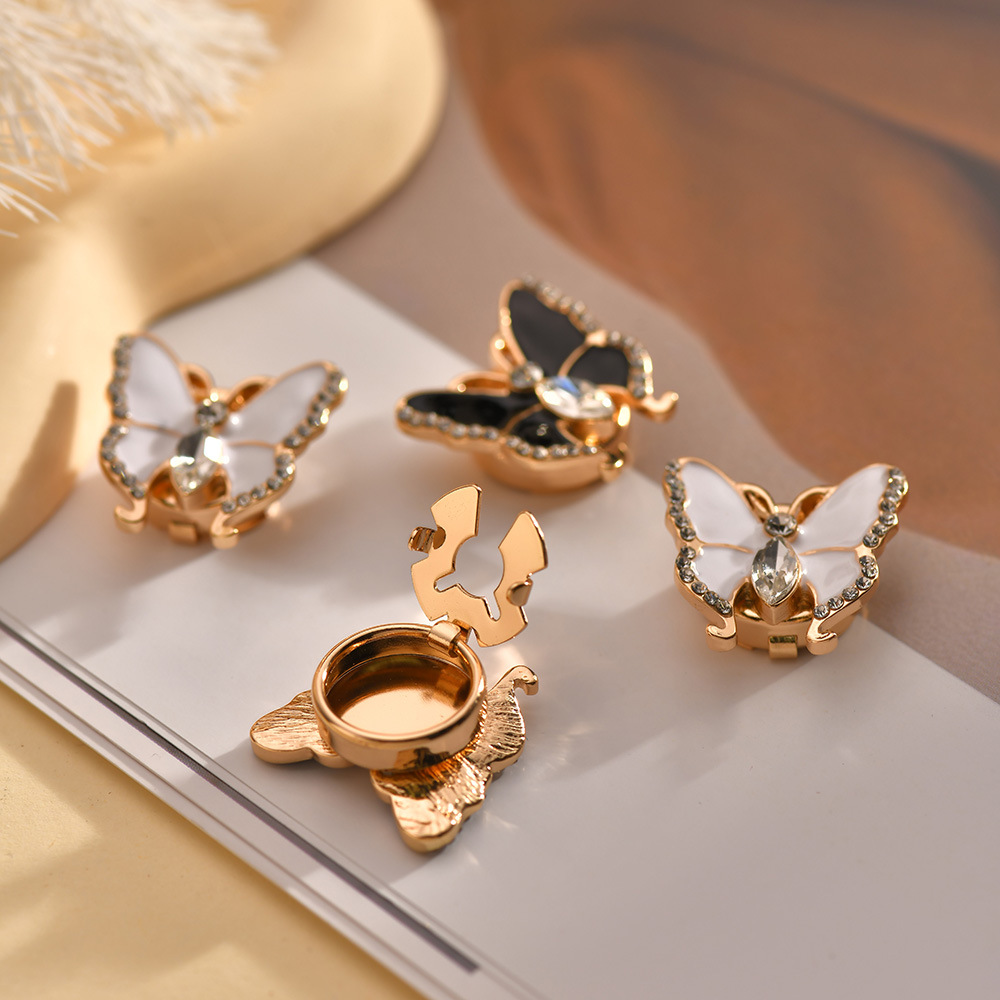 Holiday, Daily Occasion 1 Piece Elegant Korean Style Butterfly Alloy Diamond Women's Cufflinks