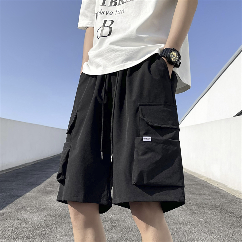 Summer High Street Trendy Brand Cargo Shorts Men's Fashion Loose Straight Five-Point Pants Youth Large Pocket Casual Pants
