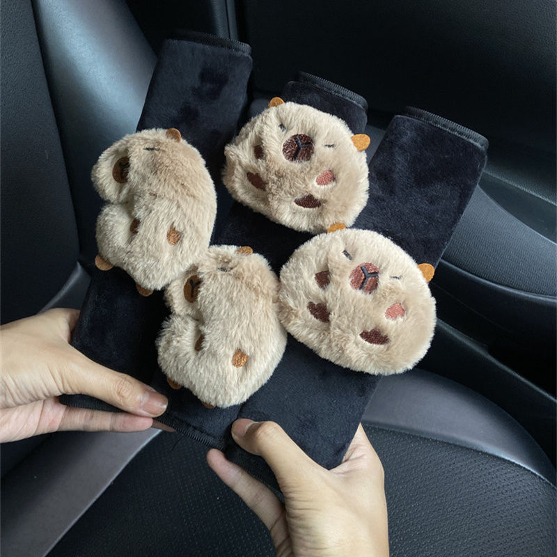 Kapibala Little Red Book Seat Belt Shoulder Pad Decorative Cover Doll Cute Cartoon Car Decoration Car