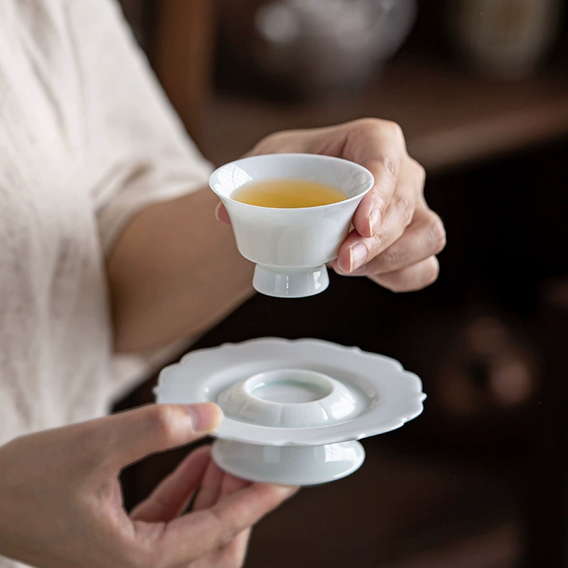 Имитационная чашка из керамики Sung Ying Qingpin Cup Hutian Kiln, чайная чашка ручной работы, одинарная чашка лотос высокая мастерская чашка подарок
