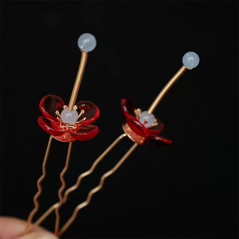 Hair accessory, red festive hairgrip