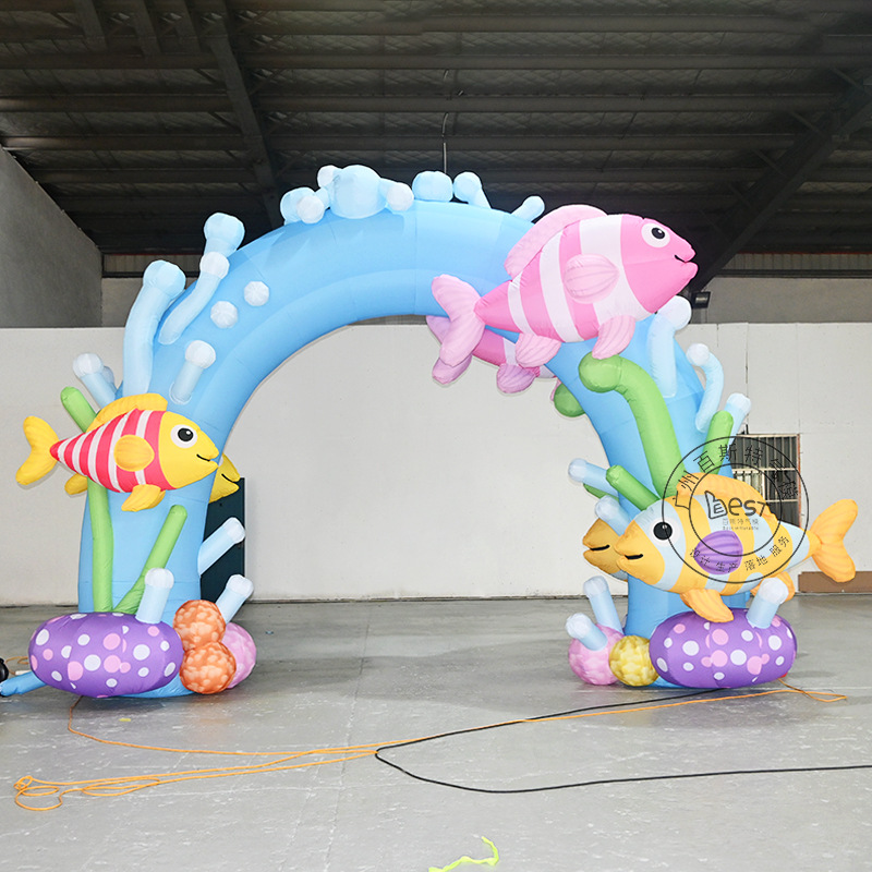 彩虹门充气拱门 广告展示海洋馆拱门气模充气式模型