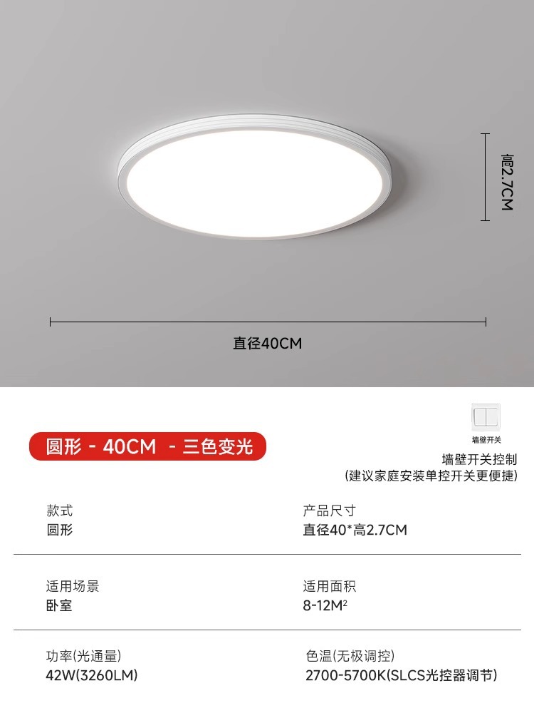 [Полный спектр] 40см круглый белый