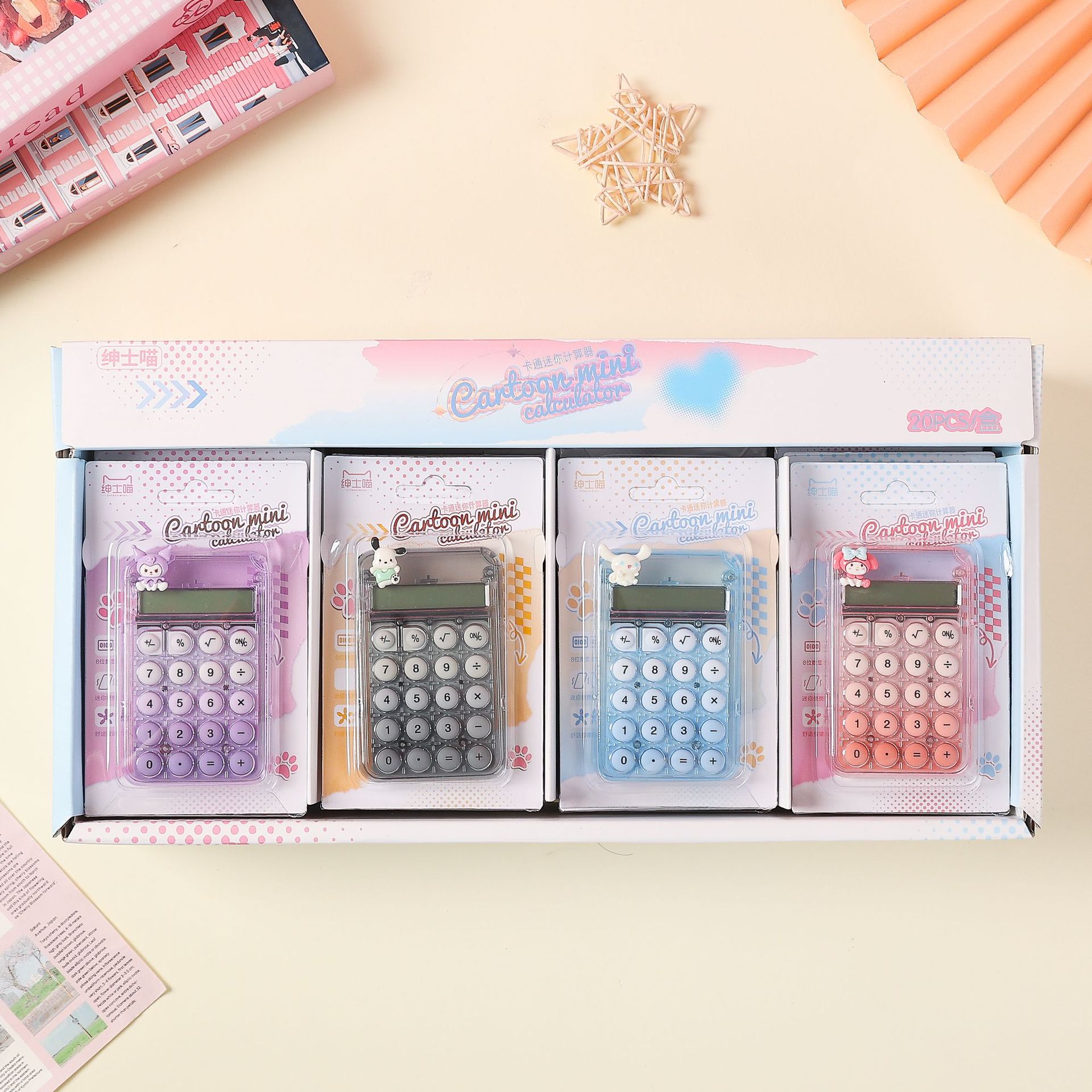 Calculadora científica pequeña con tapa de palma mini computadora portátil silenciosa para estudiantes que hacen preguntas financieras suministros de oficina