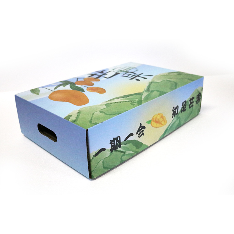 Mango 8 jin caja de regalo caja de frutas personalizada caja de regalo caja de cartón corrugado caja de entrega con puerta dura
