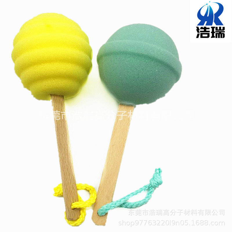 Color Multi-layer composite ice cream sponge slotted cleaning ice cream bath sponge lollipop bath brush