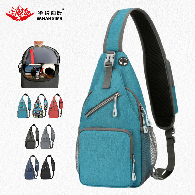 Warnerheim Chest Bag Men's Cross-border New Outdoor Sports Crossbody Bag Large Capacity Simple Nylon Casual Shoulder Bag
