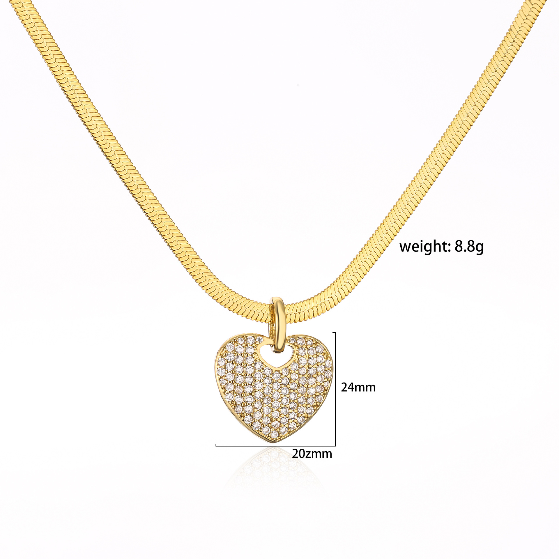 Earrings + Necklace Quantity Daily Occasion Copper Material Heart Shape Pattern 1 Piece 1 Pair Simple Style Heart Shape Copper Inlay Zircon Women's Jewelry Set