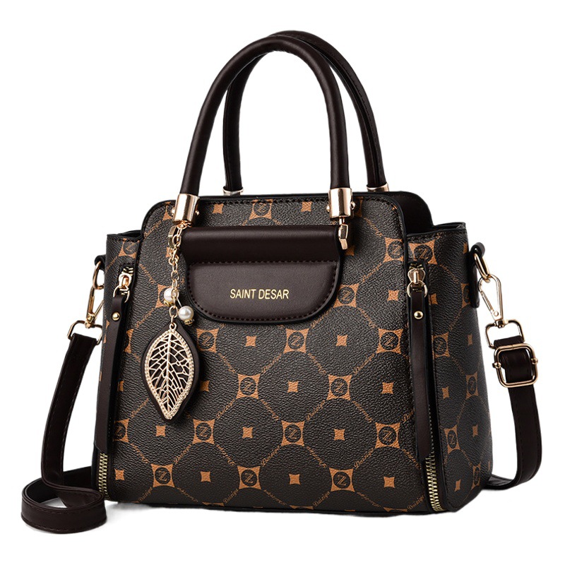 Light Luxury Women's Bag Handbag Cross-border New Style Western Style Middle-aged Women's Fashionable Large Capacity Single Shoulder Crossbody Mother Bag for Women